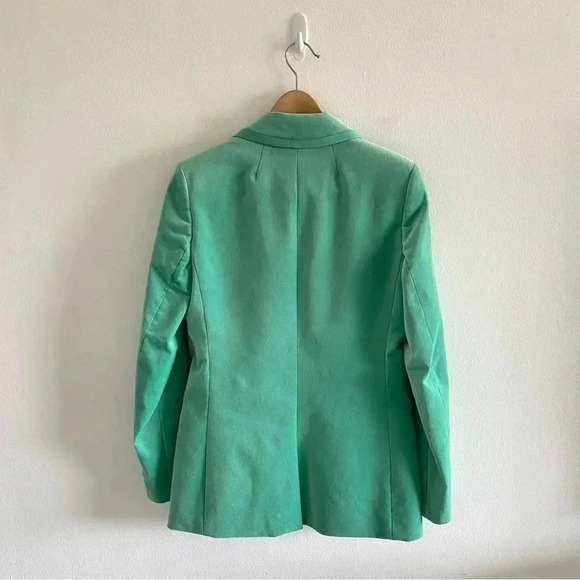 J. Crew Collection Willa blazer in tipped stretch velvet Green Sz 2 Tall - Picture 7 of 12